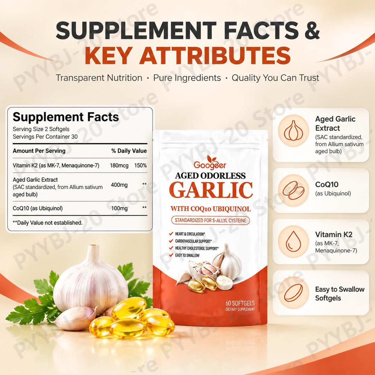 Googeer Aged Odorless Garlic S - Coq10 Ubiquinol Softgel ulasan dan harga