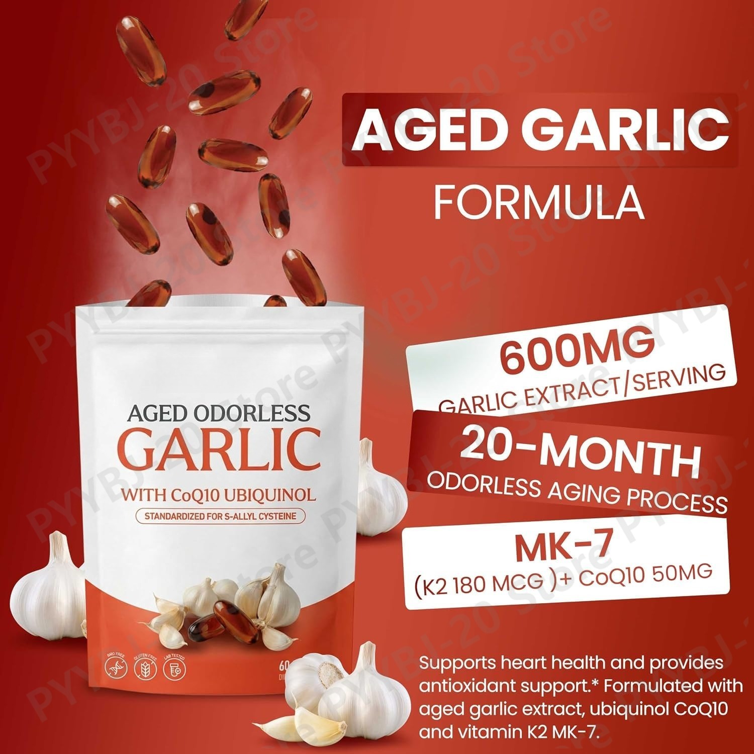 Aged Odorless Garlic Softgels  - Coq10 Ubiquinol Softgel ulasan dan harga